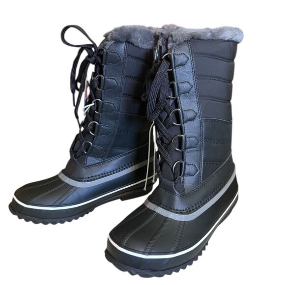 JBU By Jambu Black Sabine Faux Fur Tall Boots Size 7 - Picture 1 of 7